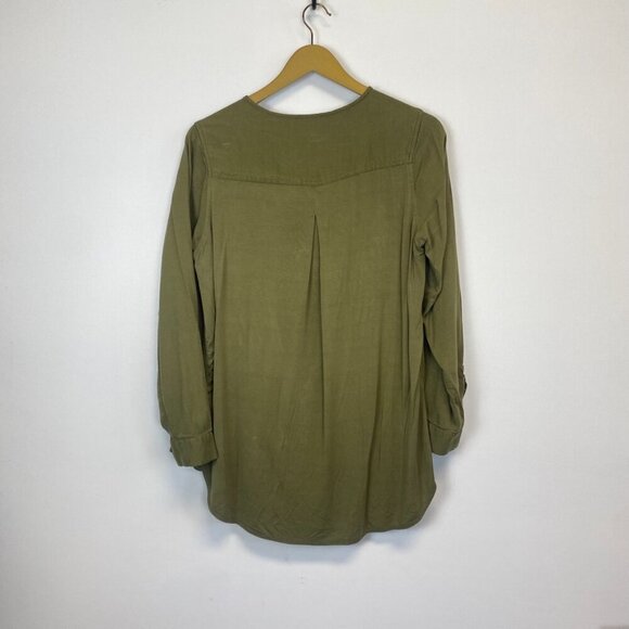 Ava and Viv Green Button Down Military Top - Picture 7 of 9